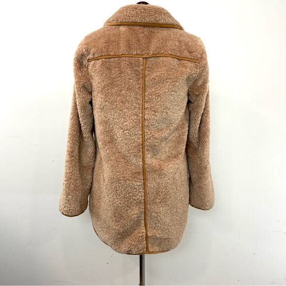 Anthropologie Brown Super Comfy Soft Teddy Coat S Relaxed Fit - Picture 4 of 15